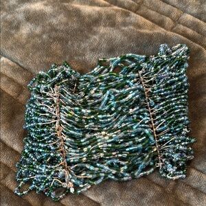 Beaded Bracelet with Green and Blue Accents